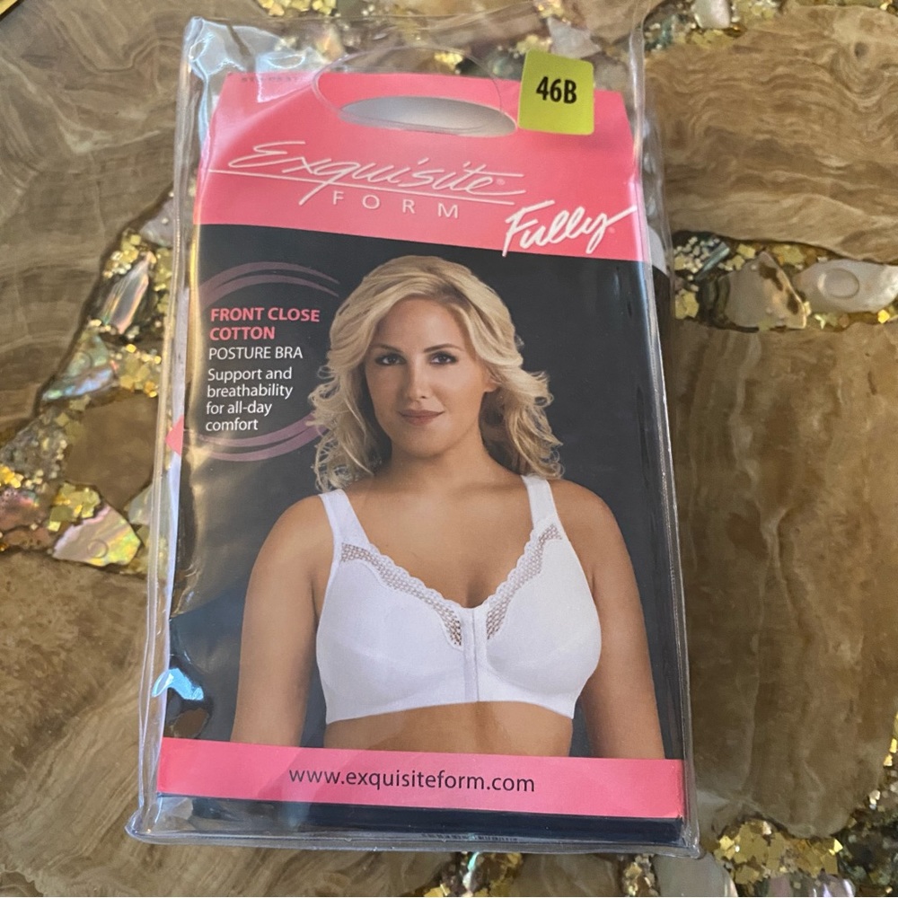 Exquisite Form Fully Wireless White Cotton Back & Posture Support Bra - Picture 6 of 6